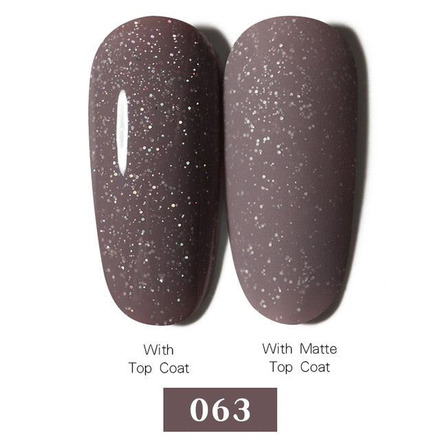 LEMOOC Nail Gel Polish Spring Summer Color Varnishes Glitter Sequins Soak Off Semi Permanant UV LED Nail Art Hybrid Lacquers