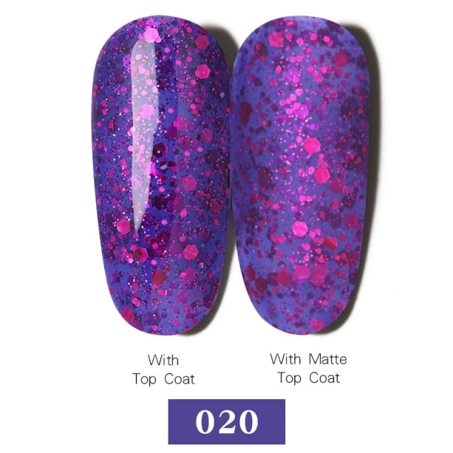 LEMOOC Nail Gel Polish Spring Summer Color Varnishes Glitter Sequins Soak Off Semi Permanant UV LED Nail Art Hybrid Lacquers