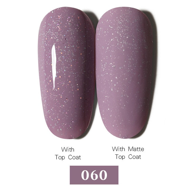 LEMOOC Nail Gel Polish Spring Summer Color Varnishes Glitter Sequins Soak Off Semi Permanant UV LED Nail Art Hybrid Lacquers