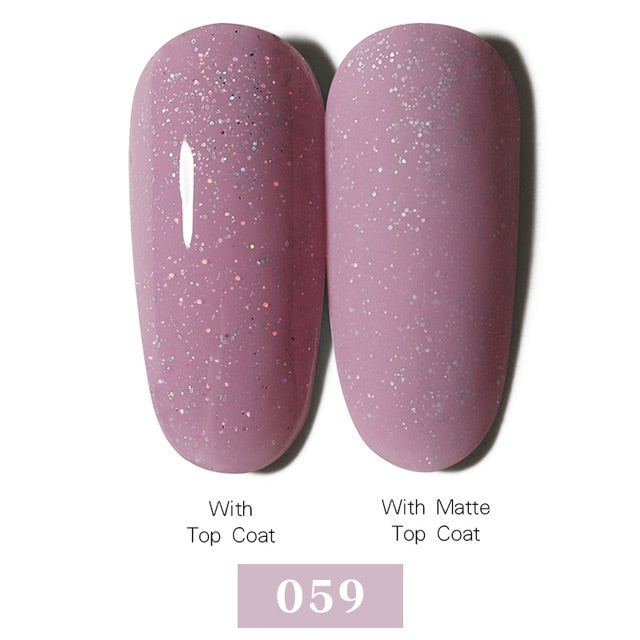 LEMOOC Nail Gel Polish Spring Summer Color Varnishes Glitter Sequins Soak Off Semi Permanant UV LED Nail Art Hybrid Lacquers