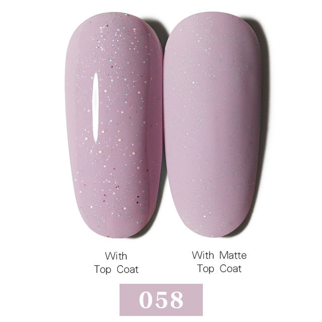 LEMOOC Nail Gel Polish Spring Summer Color Varnishes Glitter Sequins Soak Off Semi Permanant UV LED Nail Art Hybrid Lacquers