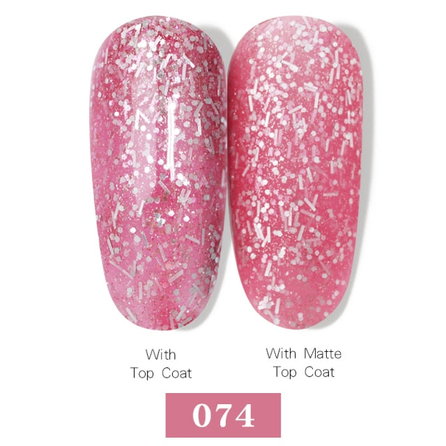 LEMOOC Nail Gel Polish Spring Summer Color Varnishes Glitter Sequins Soak Off Semi Permanant UV LED Nail Art Hybrid Lacquers