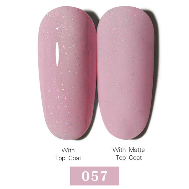 LEMOOC Nail Gel Polish Spring Summer Color Varnishes Glitter Sequins Soak Off Semi Permanant UV LED Nail Art Hybrid Lacquers