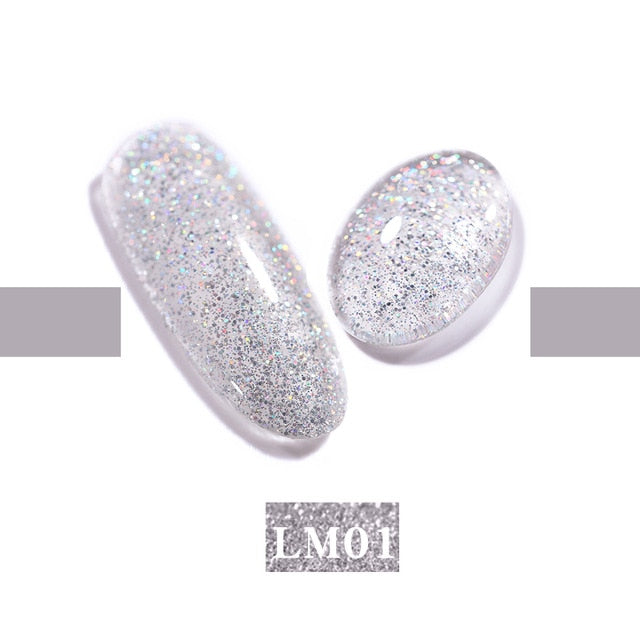 LEMOOC Nail Gel Polish Spring Summer Color Varnishes Glitter Sequins Soak Off Semi Permanant UV LED Nail Art Hybrid Lacquers