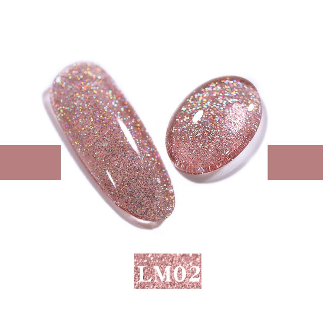 LEMOOC Nail Gel Polish Spring Summer Color Varnishes Glitter Sequins Soak Off Semi Permanant UV LED Nail Art Hybrid Lacquers