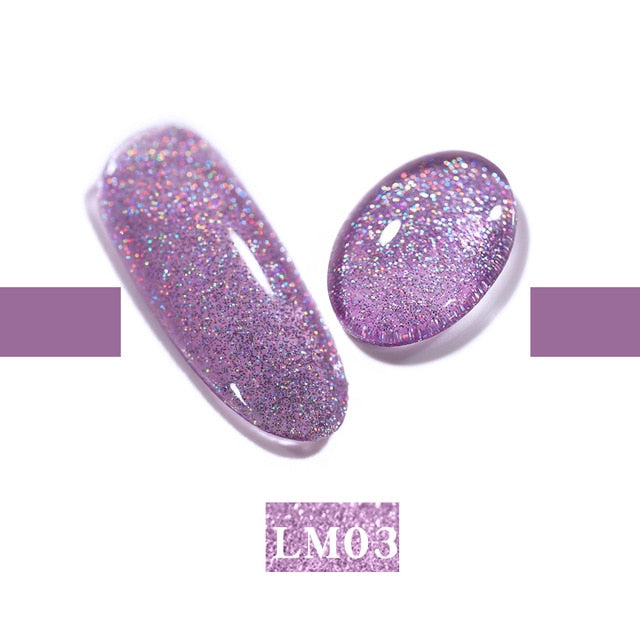 LEMOOC Nail Gel Polish Spring Summer Color Varnishes Glitter Sequins Soak Off Semi Permanant UV LED Nail Art Hybrid Lacquers
