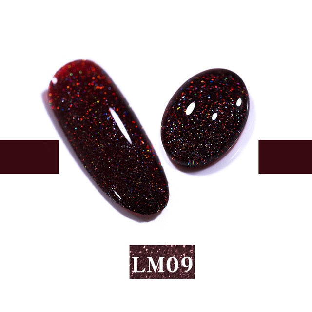 LEMOOC Nail Gel Polish Spring Summer Color Varnishes Glitter Sequins Soak Off Semi Permanant UV LED Nail Art Hybrid Lacquers
