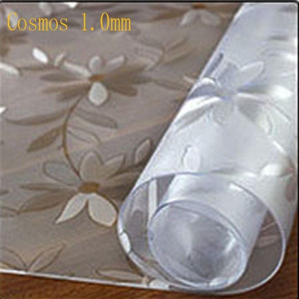 PVC Table Mat Transparent D' Waterproof Tablecloth Oil Tablecloth with Kitchen Pattern Glass Soft Cloth table cover 1.0 mm