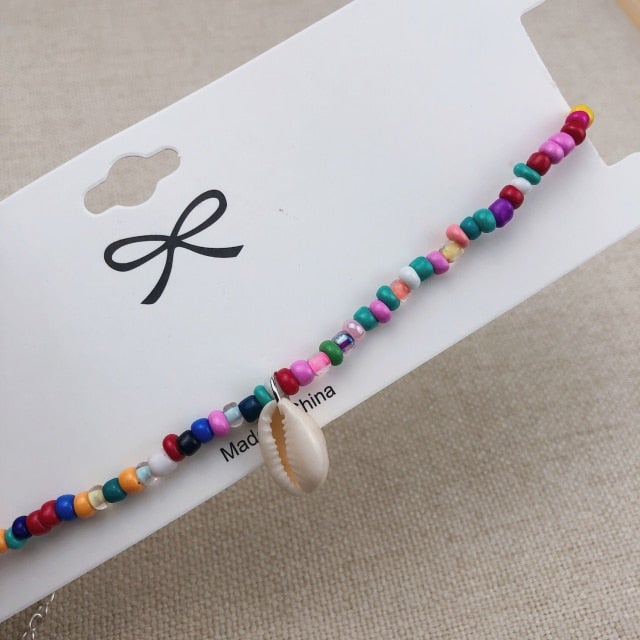 Simple Seed Beads Strand Necklace Women String Beaded Short Choker Necklace Jewelry Chokers Necklace Gift 1pc