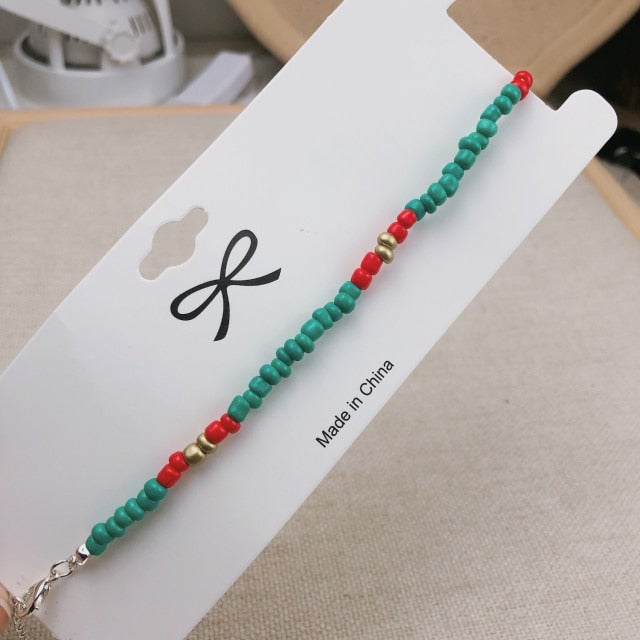 Simple Seed Beads Strand Necklace Women String Beaded Short Choker Necklace Jewelry Chokers Necklace Gift 1pc