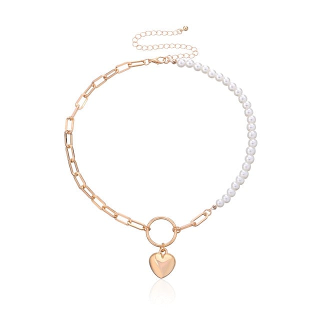 Antique Pearl Chain Necklace With Butterfly Pendant Charms Silvery Neck Jewelry For Women Party Gift Ideas