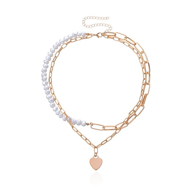 Antique Pearl Chain Necklace With Butterfly Pendant Charms Silvery Neck Jewelry For Women Party Gift Ideas
