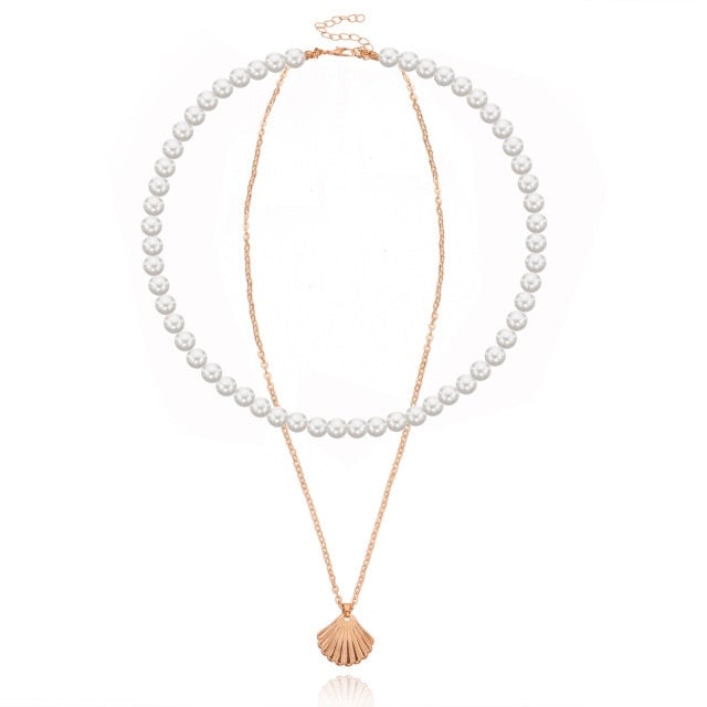 Antique Pearl Chain Necklace With Butterfly Pendant Charms Silvery Neck Jewelry For Women Party Gift Ideas