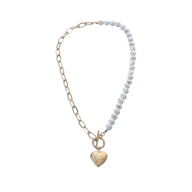Antique Pearl Chain Necklace With Butterfly Pendant Charms Silvery Neck Jewelry For Women Party Gift Ideas