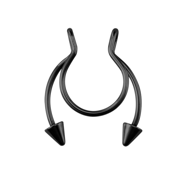 1-5pcs U Shaped Fake Nose Ring Septum Piercing Lip Rings Set Hoop Gold Stud Stainless Steel Horseshoe Body Jewelry for Women 20G