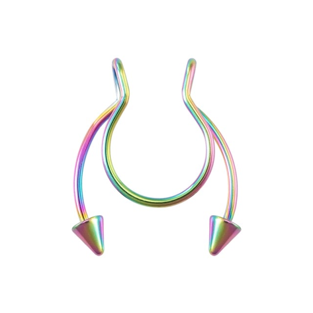 1-5pcs U Shaped Fake Nose Ring Septum Piercing Lip Rings Set Hoop Gold Stud Stainless Steel Horseshoe Body Jewelry for Women 20G