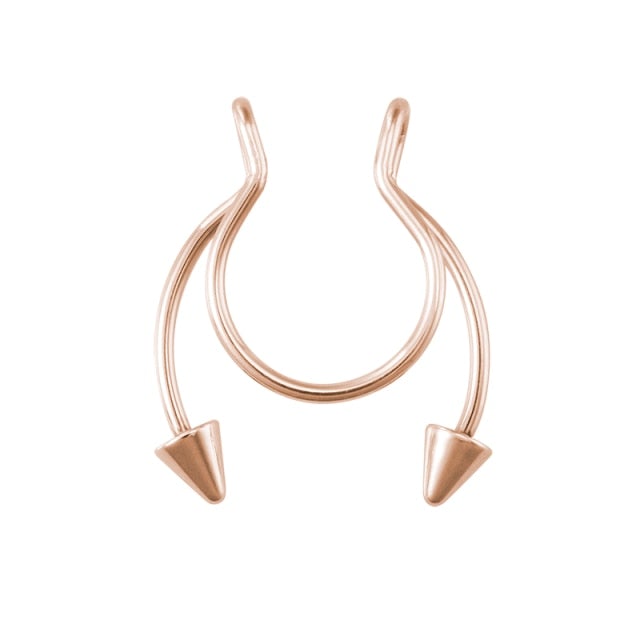 1-5pcs U Shaped Fake Nose Ring Septum Piercing Lip Rings Set Hoop Gold Stud Stainless Steel Horseshoe Body Jewelry for Women 20G
