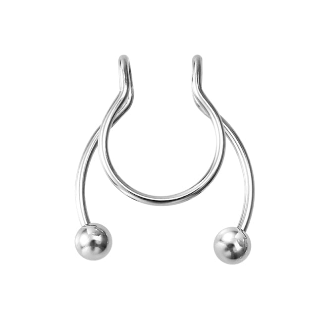 1-5pcs U Shaped Fake Nose Ring Septum Piercing Lip Rings Set Hoop Gold Stud Stainless Steel Horseshoe Body Jewelry for Women 20G