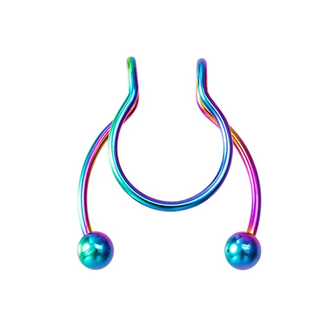1-5pcs U Shaped Fake Nose Ring Septum Piercing Lip Rings Set Hoop Gold Stud Stainless Steel Horseshoe Body Jewelry for Women 20G
