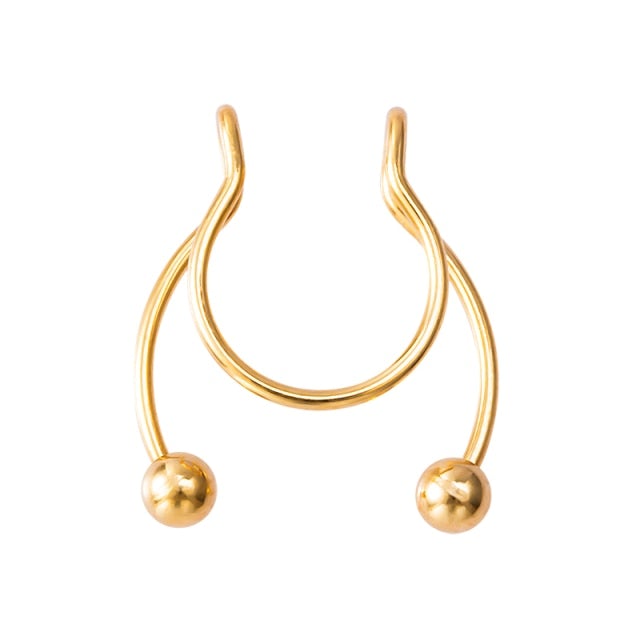 1-5pcs U Shaped Fake Nose Ring Septum Piercing Lip Rings Set Hoop Gold Stud Stainless Steel Horseshoe Body Jewelry for Women 20G