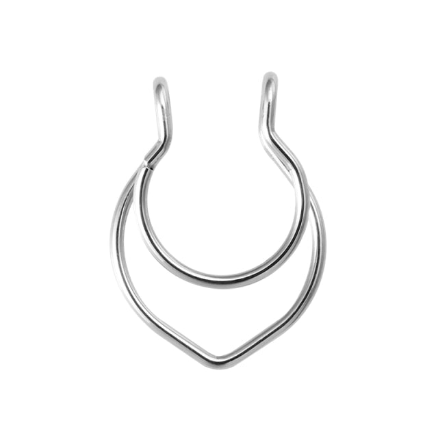 1-5pcs U Shaped Fake Nose Ring Septum Piercing Lip Rings Set Hoop Gold Stud Stainless Steel Horseshoe Body Jewelry for Women 20G