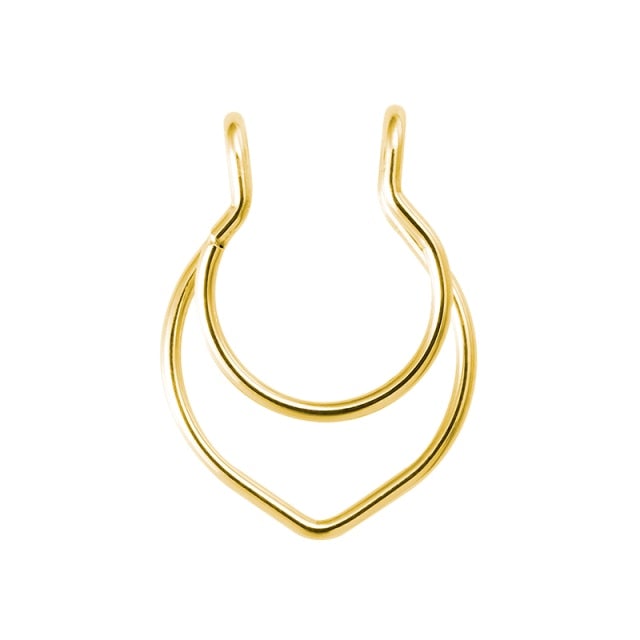 1-5pcs U Shaped Fake Nose Ring Septum Piercing Lip Rings Set Hoop Gold Stud Stainless Steel Horseshoe Body Jewelry for Women 20G
