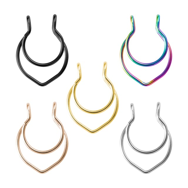 1-5pcs U Shaped Fake Nose Ring Septum Piercing Lip Rings Set Hoop Gold Stud Stainless Steel Horseshoe Body Jewelry for Women 20G