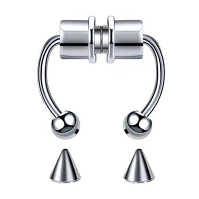 1-5pcs U Shaped Fake Nose Ring Septum Piercing Lip Rings Set Hoop Gold Stud Stainless Steel Horseshoe Body Jewelry for Women 20G