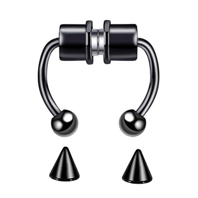 1-5pcs U Shaped Fake Nose Ring Septum Piercing Lip Rings Set Hoop Gold Stud Stainless Steel Horseshoe Body Jewelry for Women 20G