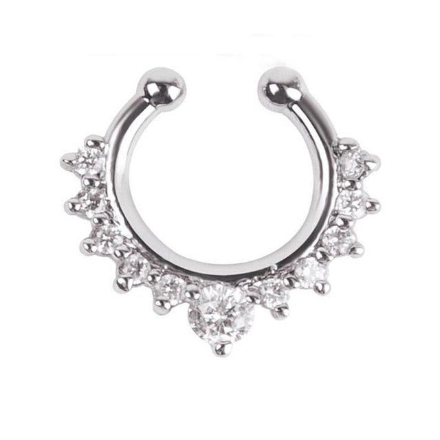 1Pcs Nose Clip fake Septum Piering Nose Rings punk Non Piercing Clip on Hip Hop Rock Stainless Steel Fashion Non Perforation