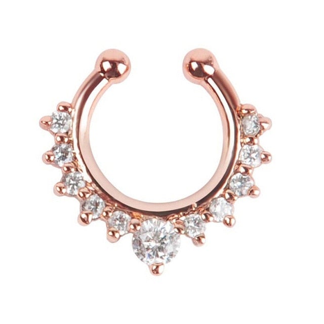 1Pcs Nose Clip fake Septum Piering Nose Rings punk Non Piercing Clip on Hip Hop Rock Stainless Steel Fashion Non Perforation