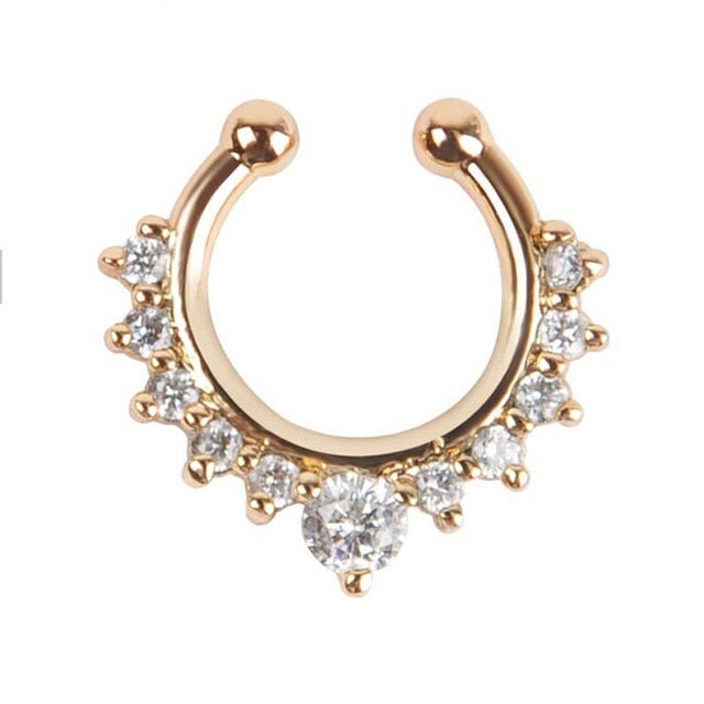 1Pcs Nose Clip fake Septum Piering Nose Rings punk Non Piercing Clip on Hip Hop Rock Stainless Steel Fashion Non Perforation