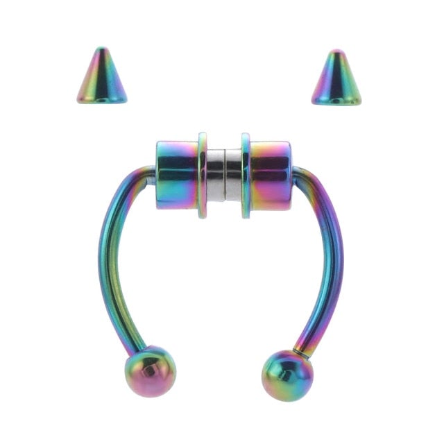 1 Pcs Fake Nose Ring Hoop Nose Septum Rings Goth  Magnet Nose Punk Fake Non Piercing Body Jewelry Unusual Costume Jewelry