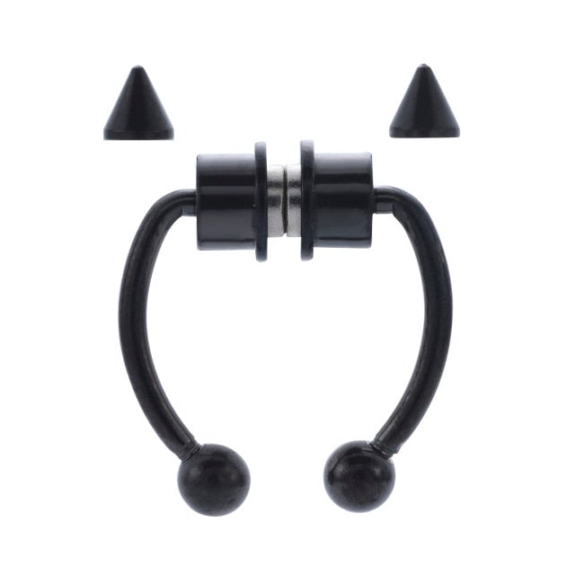 1 Pcs Fake Nose Ring Hoop Nose Septum Rings Goth  Magnet Nose Punk Fake Non Piercing Body Jewelry Unusual Costume Jewelry