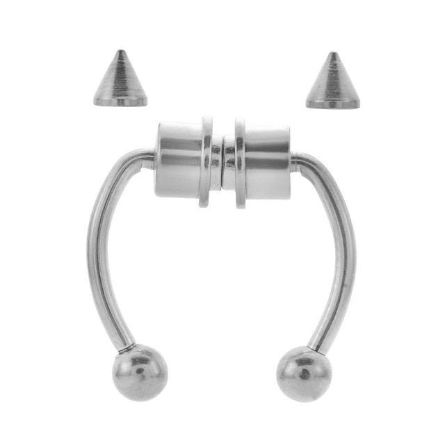 1 Pcs Fake Nose Ring Hoop Nose Septum Rings Goth  Magnet Nose Punk Fake Non Piercing Body Jewelry Unusual Costume Jewelry