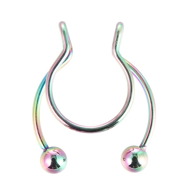 1 Pcs Fake Nose Ring Hoop Nose Septum Rings Goth  Magnet Nose Punk Fake Non Piercing Body Jewelry Unusual Costume Jewelry