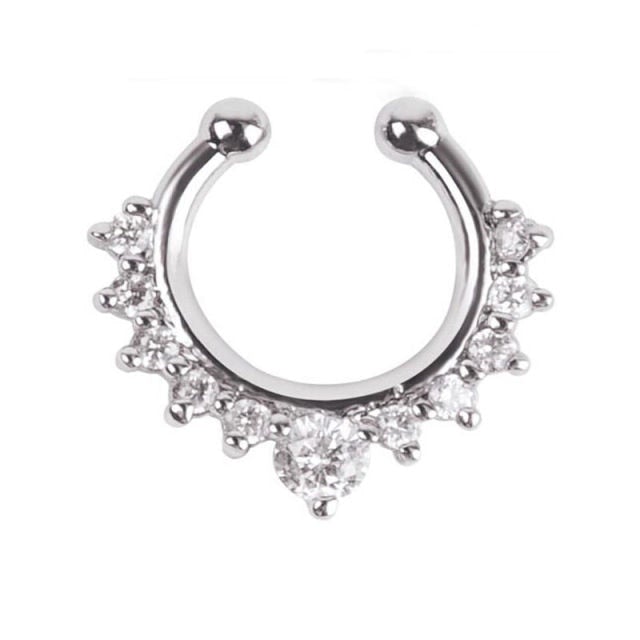 1 Pcs Fake Nose Ring Hoop Nose Septum Rings Goth  Magnet Nose Punk Fake Non Piercing Body Jewelry Unusual Costume Jewelry