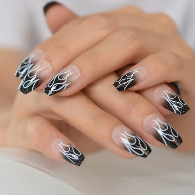 Summer Short Natural Nude White French Nail Tips False Fake Nails UV Gel Press on Ultra Easy Wear for Home Office Wear
