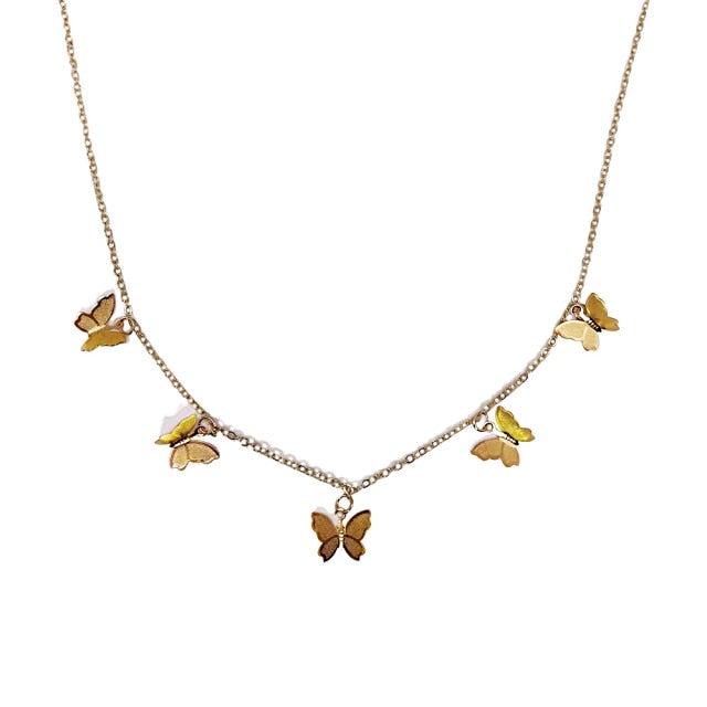 Goth Butterfly Neck Pendants Women's Choker Gold Color Necklace On The Neck Chain Chocker Punk Jewelry 2021 Kpop Collar For Girl