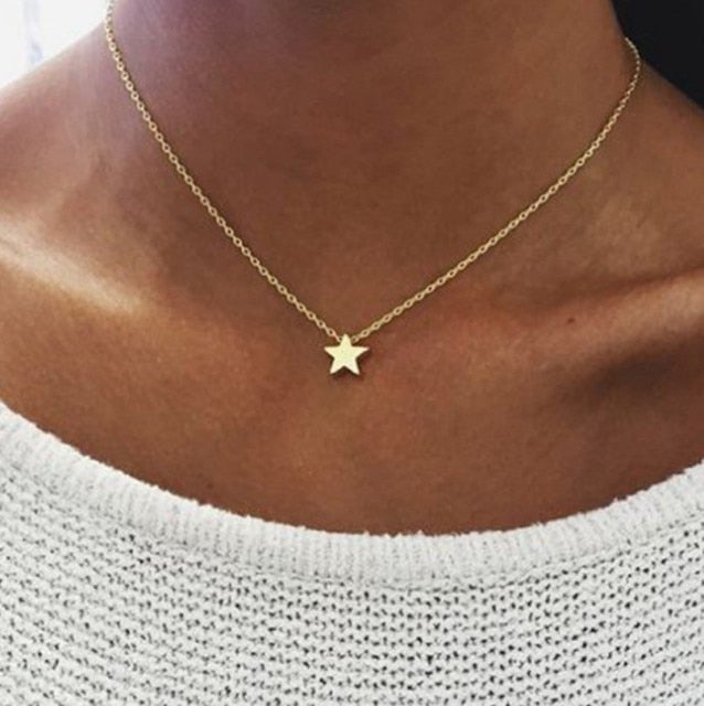 LATS Gold Silver Color Chain Pendant Butterfly Necklace for Women Layered Charm Choker Necklaces Boho Beach Jewelry Gift Cheap