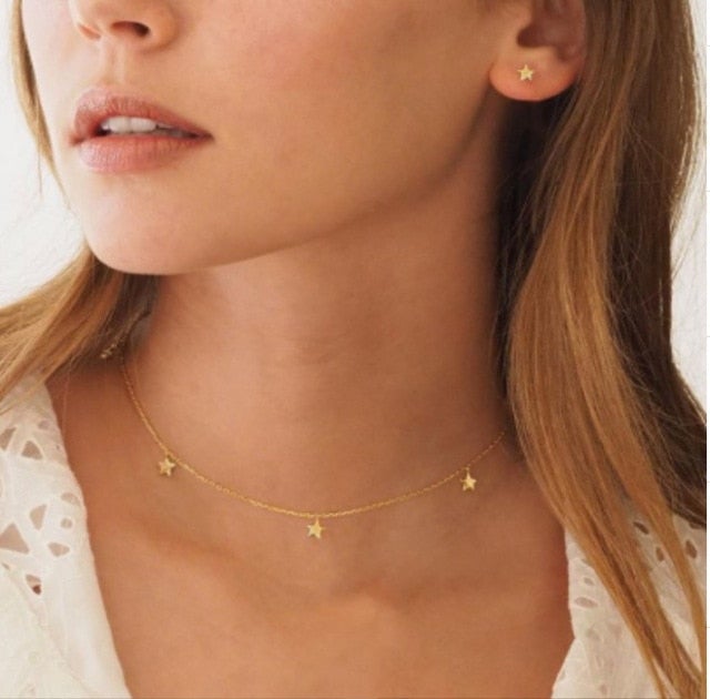 LATS Gold Silver Color Chain Pendant Butterfly Necklace for Women Layered Charm Choker Necklaces Boho Beach Jewelry Gift Cheap