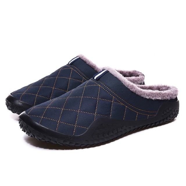 New Cotton Slippers Men Winter Outdoor Men Shoes WaterProof Cold-Proof Casual Shoes Men Plush Warm Man Footwear Big Size 39-48