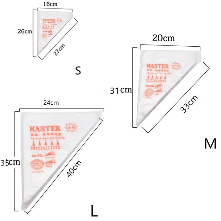 100 PCS Disposable Pastry Bag S/M/L Size Confectionery Bags For Cake Fondant Decorating Kitchen Baking Piping Bag Tools