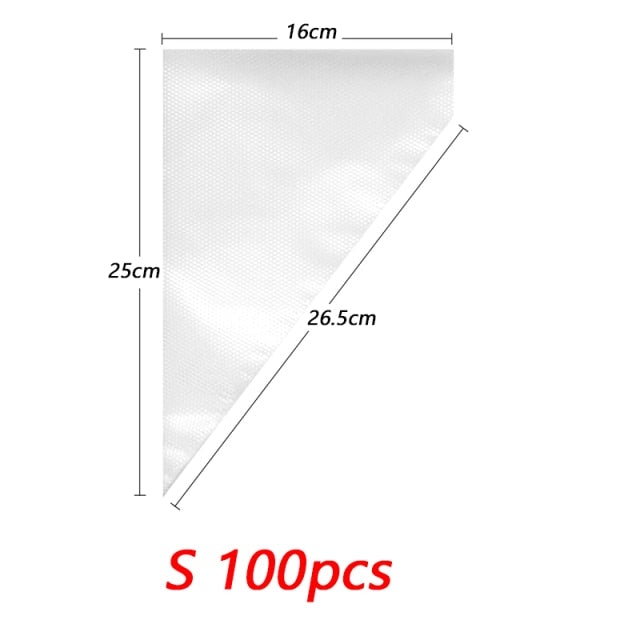 100 PCS Disposable Pastry Bag S/M/L Size Confectionery Bags For Cake Fondant Decorating Kitchen Baking Piping Bag Tools