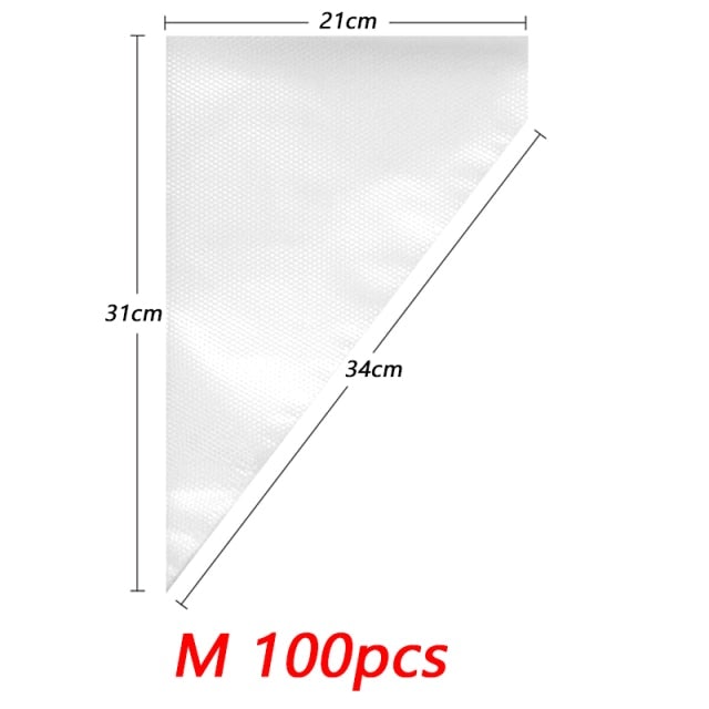 100 PCS Disposable Pastry Bag S/M/L Size Confectionery Bags For Cake Fondant Decorating Kitchen Baking Piping Bag Tools