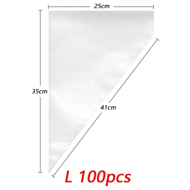100 PCS Disposable Pastry Bag S/M/L Size Confectionery Bags For Cake Fondant Decorating Kitchen Baking Piping Bag Tools