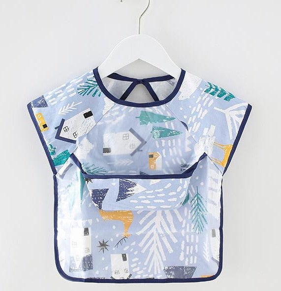 Baby Bib Waterproof Apron Long Sleeve Art Smock for Kids Chest Protection Feeding Bibs