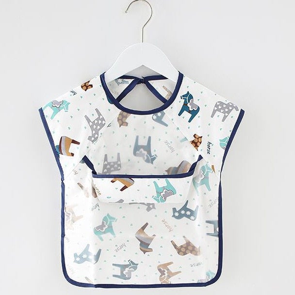 Baby Bib Waterproof Apron Long Sleeve Art Smock for Kids Chest Protection Feeding Bibs