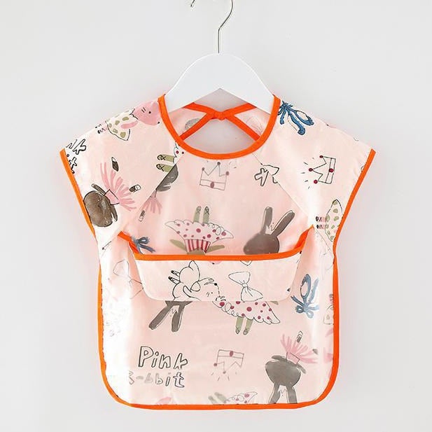 Baby Bib Waterproof Apron Long Sleeve Art Smock for Kids Chest Protection Feeding Bibs