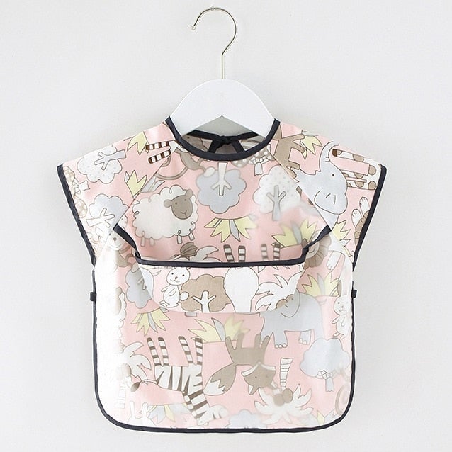 Baby Bib Waterproof Apron Long Sleeve Art Smock for Kids Chest Protection Feeding Bibs